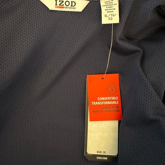 NWT XL IZOD Windbreaker jacket w/ removable sleeves - Picture 4 of 5